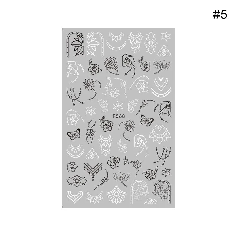 2021 New 3D Nail Art Sticker English Letter Stickers For Nail Foil Love Heart Design Nails Accessories Fashion Manicures Sticker