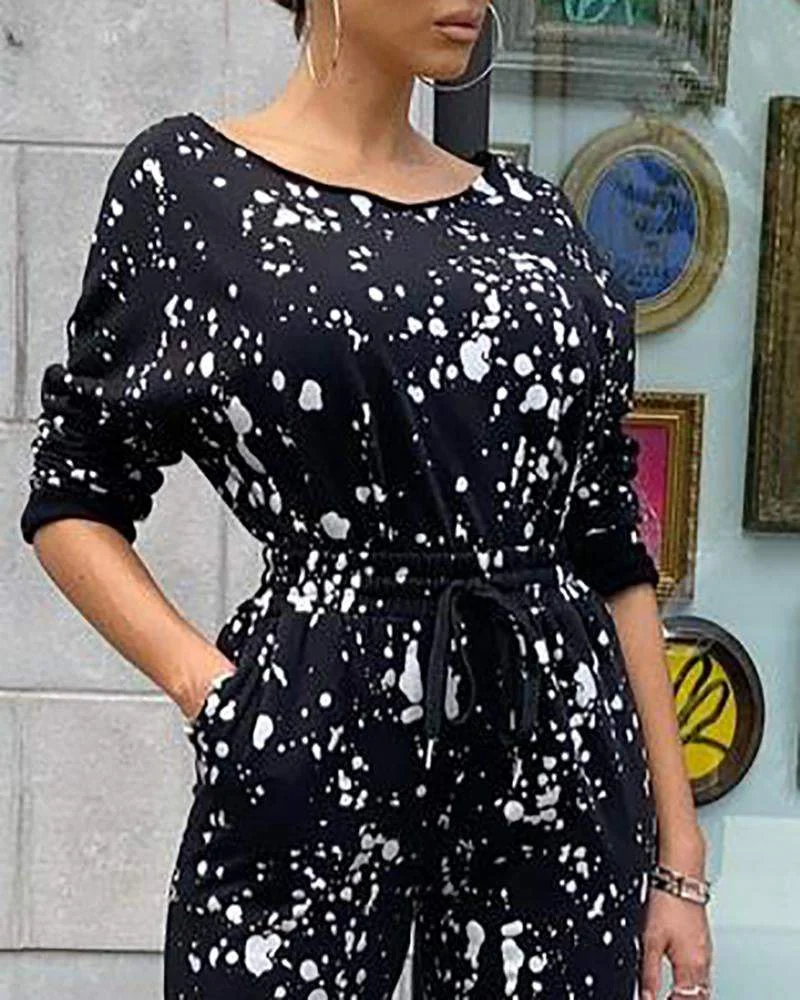 Trendy drawstring jumpsuit