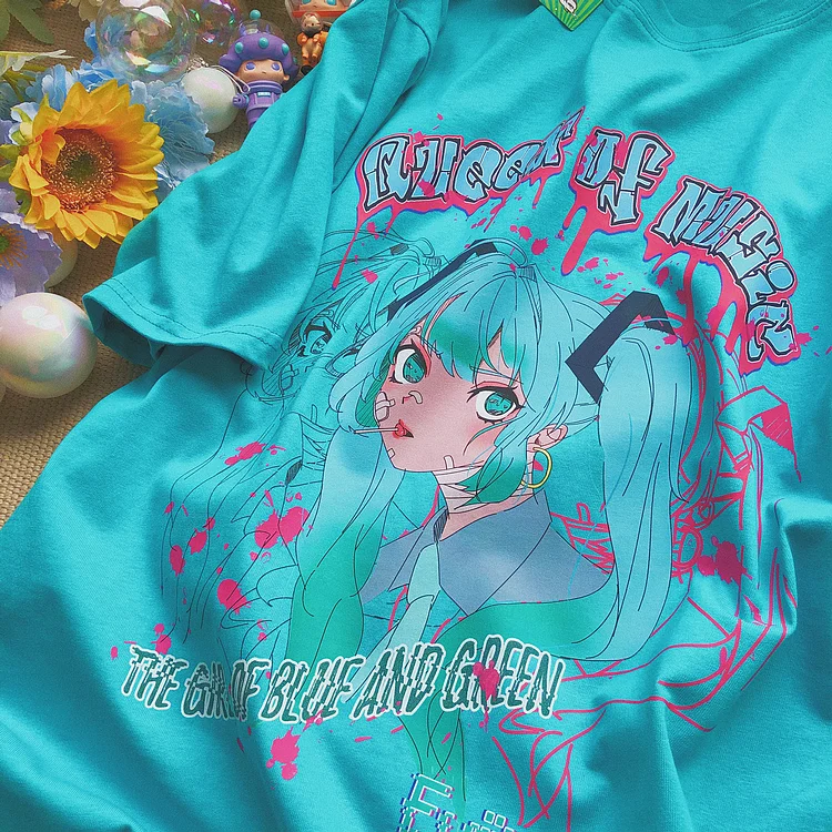 Pure Cotton Hatsune Miku Kawaii T-shirt weebmemes