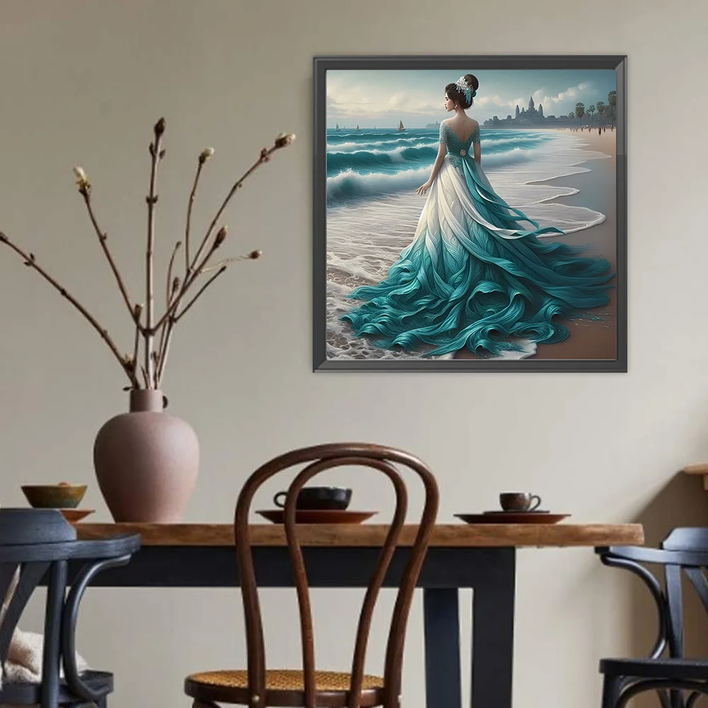 Diamond Painting - Full Round Drill - Gorgeous Skirt Beauty(Canvas|40*40cm)