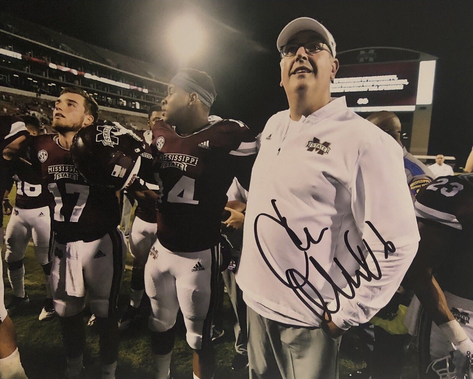 Joe Moorehead Signed Autographed Mississippi State Bulldogs 8x10 Photo Poster painting Coa