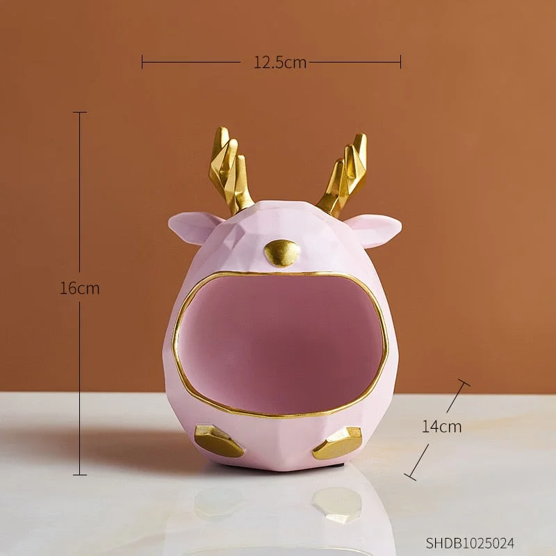 Deer Storage Tank Resin Animal Model Nordic Home Decor Desktop Jewelry Storage Accessories Living Room Dining Table Decora Gifts