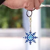 12pcs 2D Flat DIY Diamond Painting Keychain Double Sided Keyrings (Snowflakes)