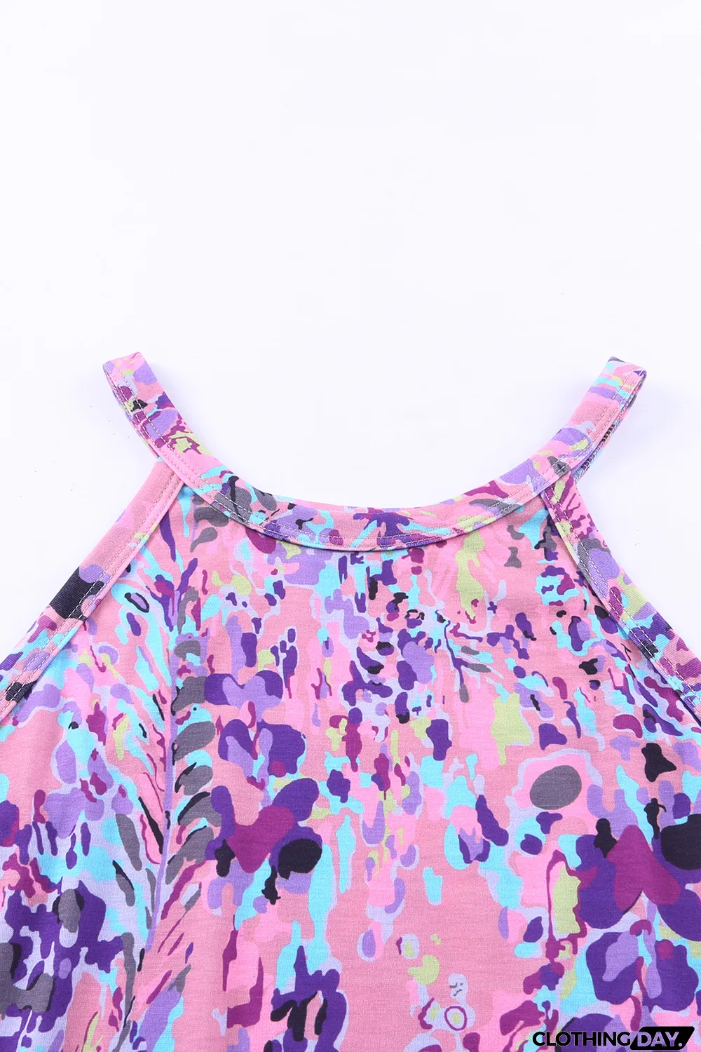 Multicolor Tropical Floral Print Racerback Tank Top