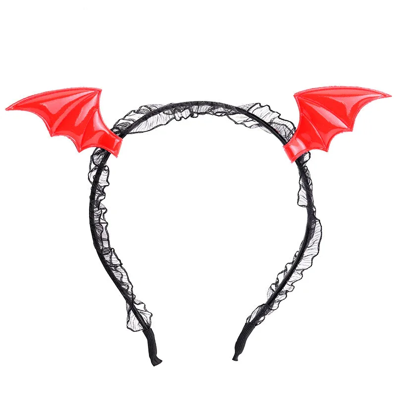 Billionm OJBK Dragon Headbands Bat Lace Devil Horns Headpiece Women Girls Hair Hoop Anime Gothic Masquerade Succubus Accessories 2022 NEW