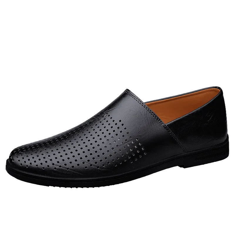 Genuine Leather Men Casual Shoes Luxury Brand Italian Mens Loafers Breathable Driving Shoes Summer Men Moccasins Plus Size 38-46
