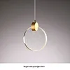 Modern LED Pendant Light Chandelier Long Hanging Light Gold for Office Entrances