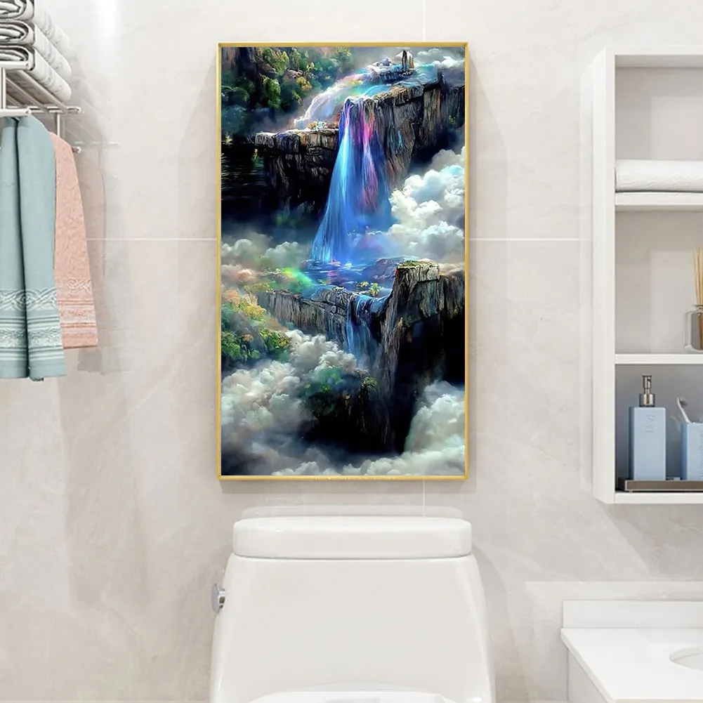Full Round Diamond Painting 40*70cm - Fantasy Waterfall