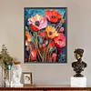 40x50cm coquelicot 5d bricolage full drill rond kit de peinture au diamant pour la d&eacute;coration murale de la maison