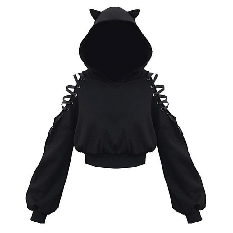 black short hoodie