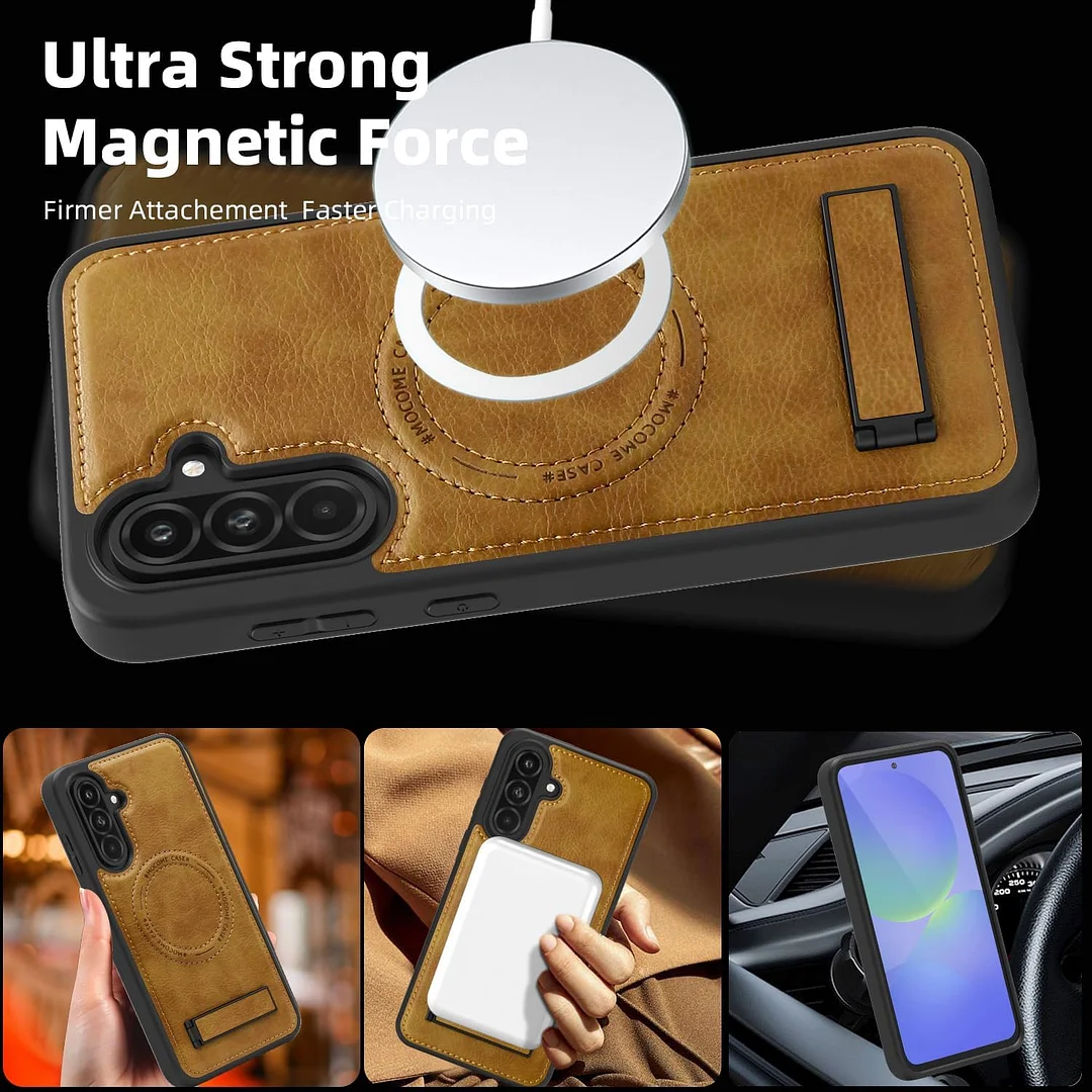 Samsung Galaxy Z Fold 6 Leather Case Magnetic Protective Case Holder Phone Case