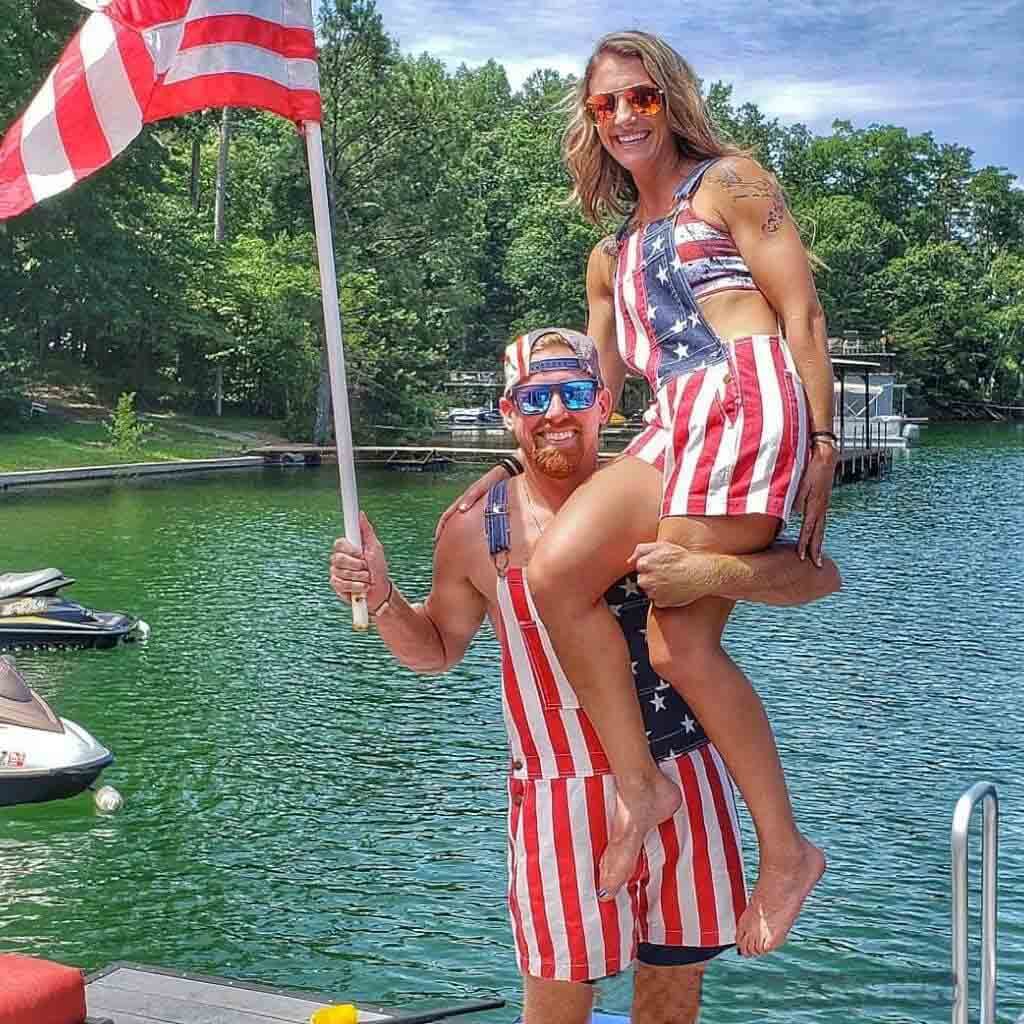 WoodyOrnament American Flag Overalls Shorts -Your Best Shorts for July 4th