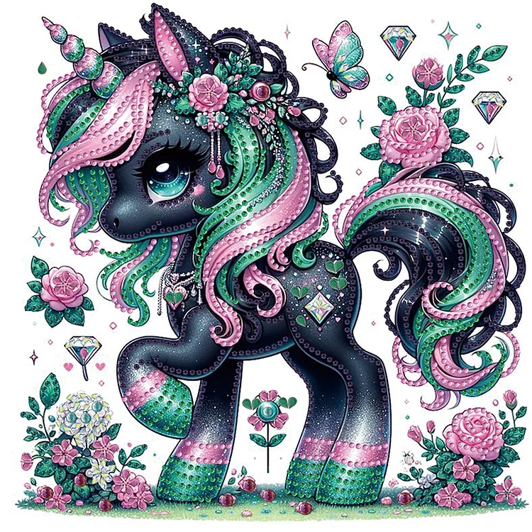 Partial Drills Special-shaped Drill Diamond Painting -Colorful Unicorn - 30*30cm