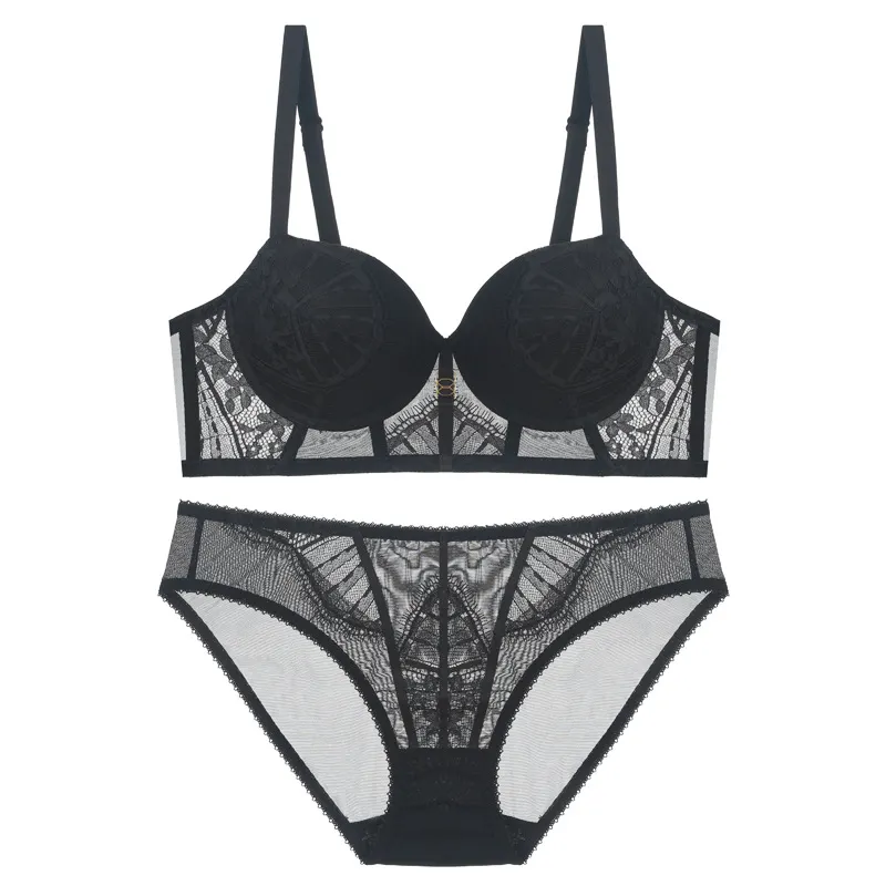 Churchf Sexy Clustered Lingerie Suit Lady Small Chest Dedicated Pure Lust Lace Bra Anti-Hanging Bra