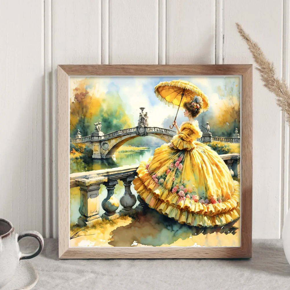 11CT Full Stamped Cross Stitch - Vintage Lady(Canvas|50*50CM)