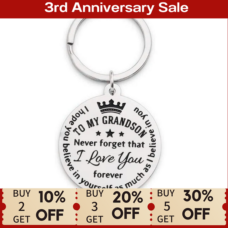 For Grandson - Never Forget That I Love You Key Chain