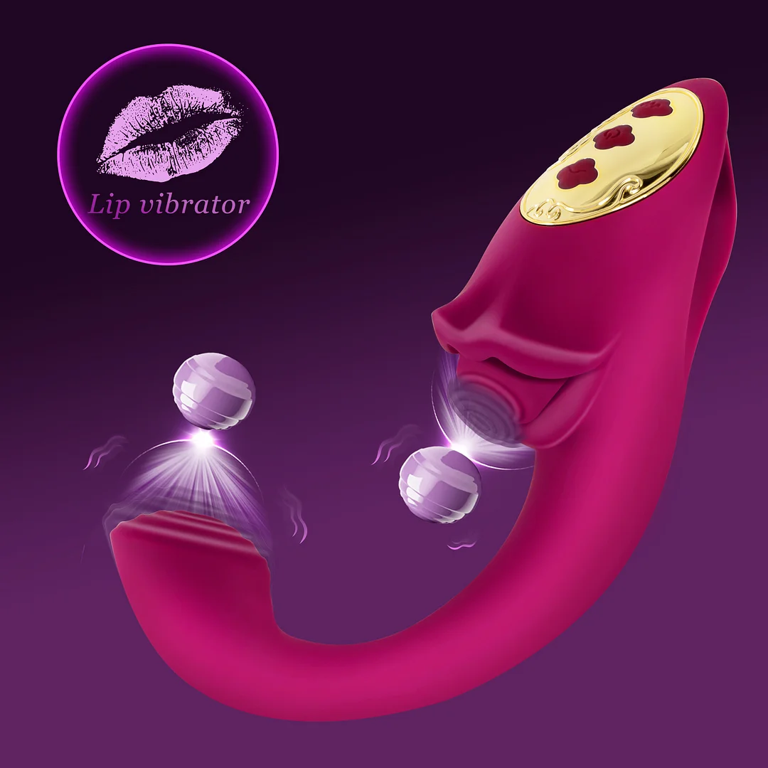 2-in-1 Tapping Clitoral Vibrator Mouth Sucking Adult Sex Toy