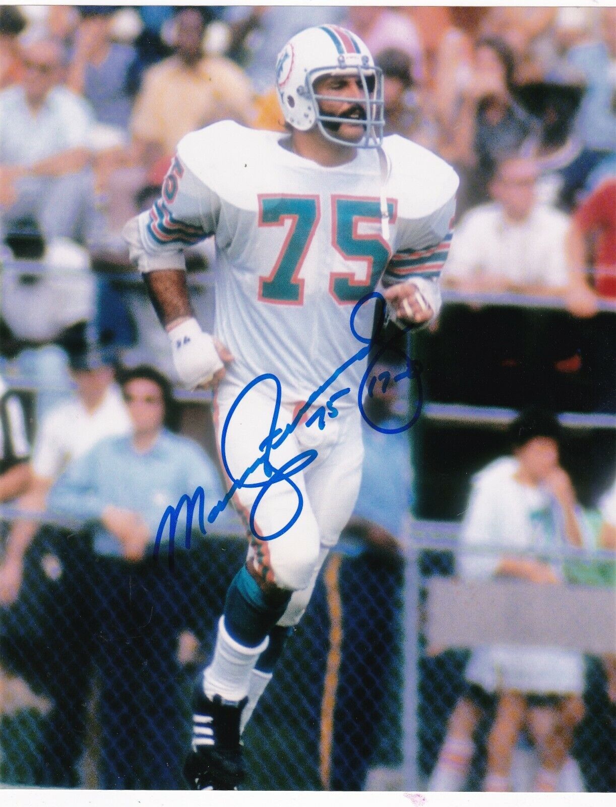 MANNY FERNANDEZ MIAMI DOLPHINS 17-0 ACTION SIGNED 8x10