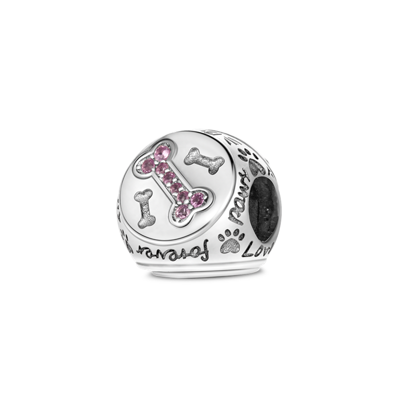 100% 925 Sterling Silver Lovely pink bone Pendant Charm fit Charm Bracelet & Bangles DIY Jewelry Making KTC188