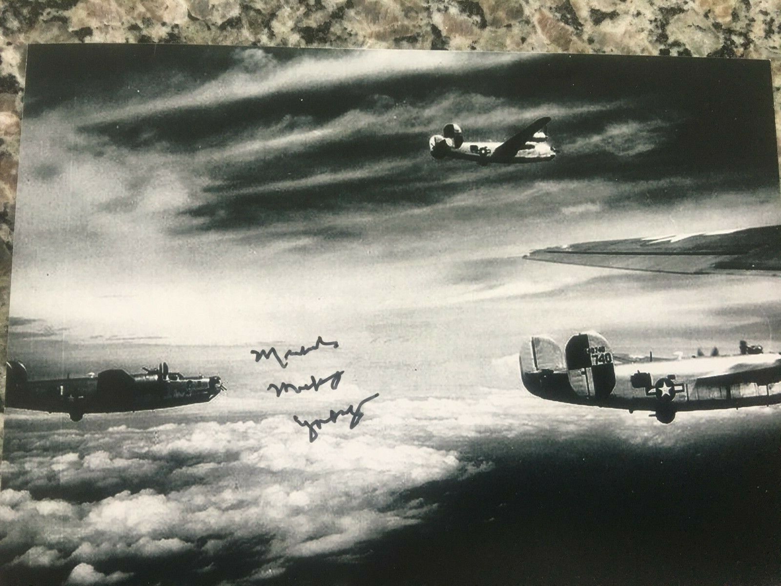 MICHAEL YONKOVIG 7TH AIR FORCE 494TH BG B-24 RADIO OPERATOR RARE SIGNED Photo Poster painting