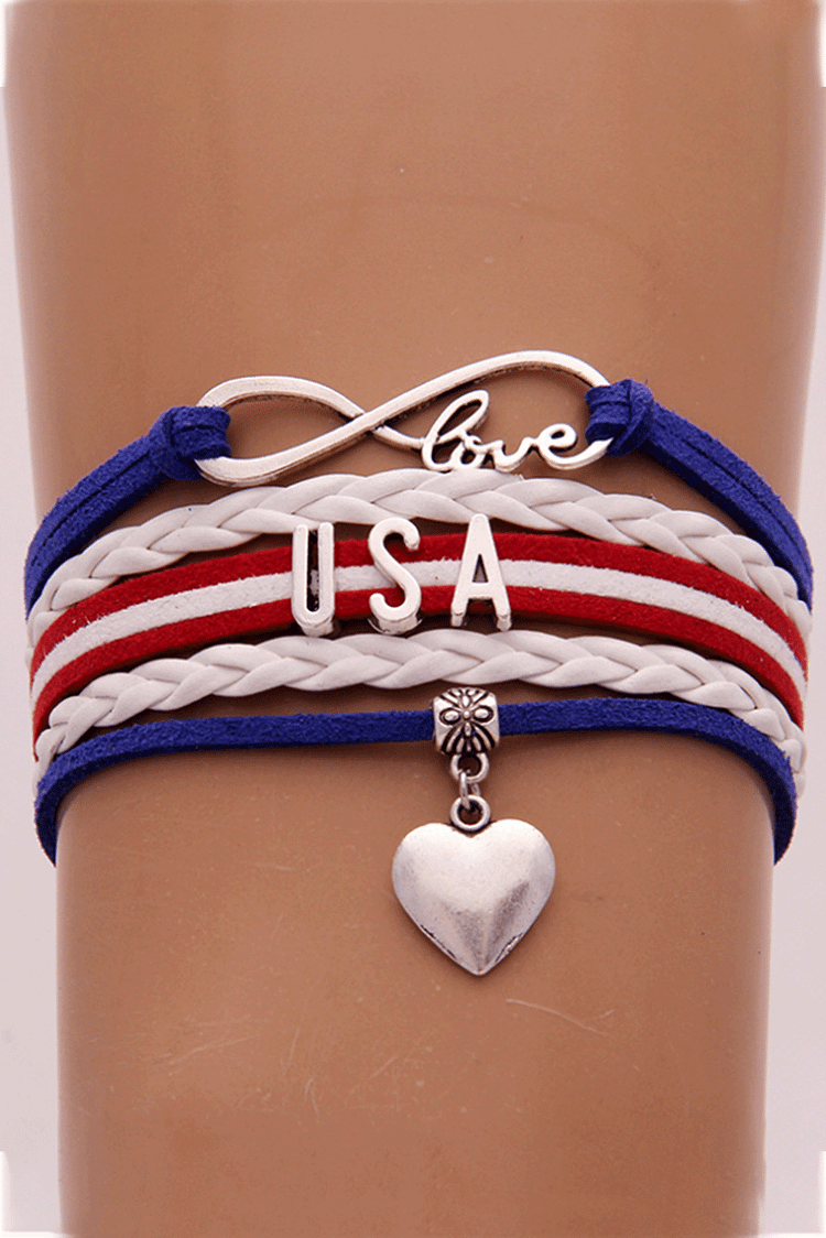 USA Letter Braided Bracelet