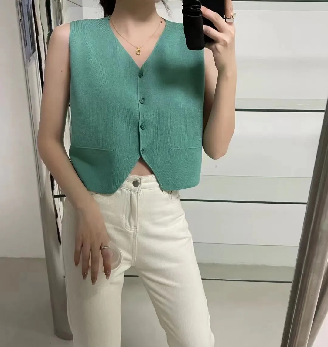 Uveng Uveng Machine Small Sling Female Wear Wide Shoulder Strap Loose Inside The Bottom Shirt Sleeveless T-Shirt Ice Silk Knitted Vest Tide