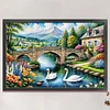 (US Local)Swan Hut-11CT Stamped Cross Stitch Kit(60x40cm)