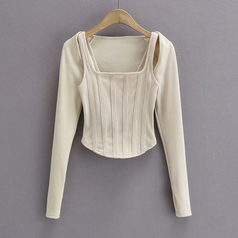 Ootddress Women Striped Stitching Slim T-shirt Female 2 In 1 Shrug Set Co-ord Crop Shrug And Corset Tank Tops Set Y2k Streetwear New