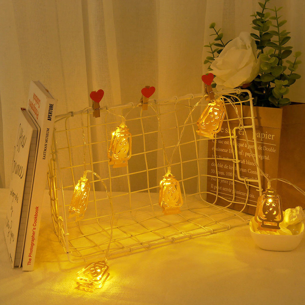 

10 LED Ramadan Mubarak Kerosene-Curtain String Night Light, 501 Original