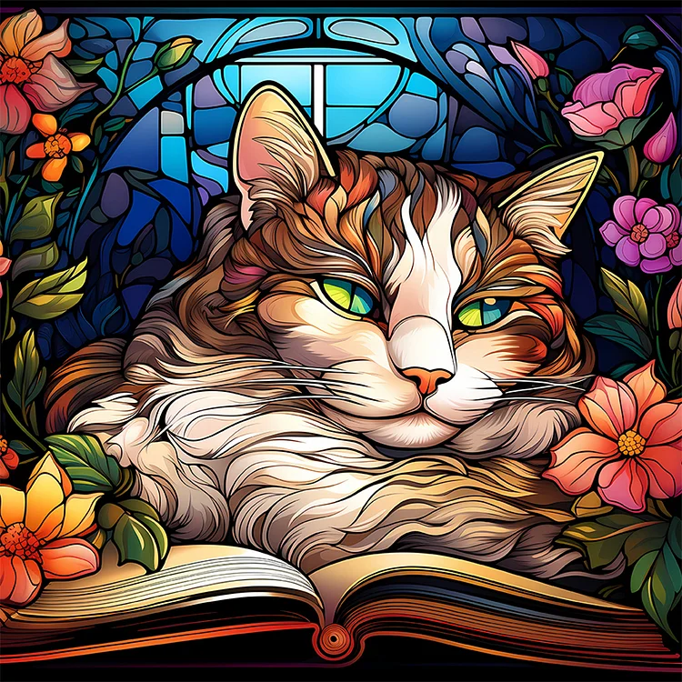 Stained Glass Cat - Full Round - Diamond Painting (30*30cm)