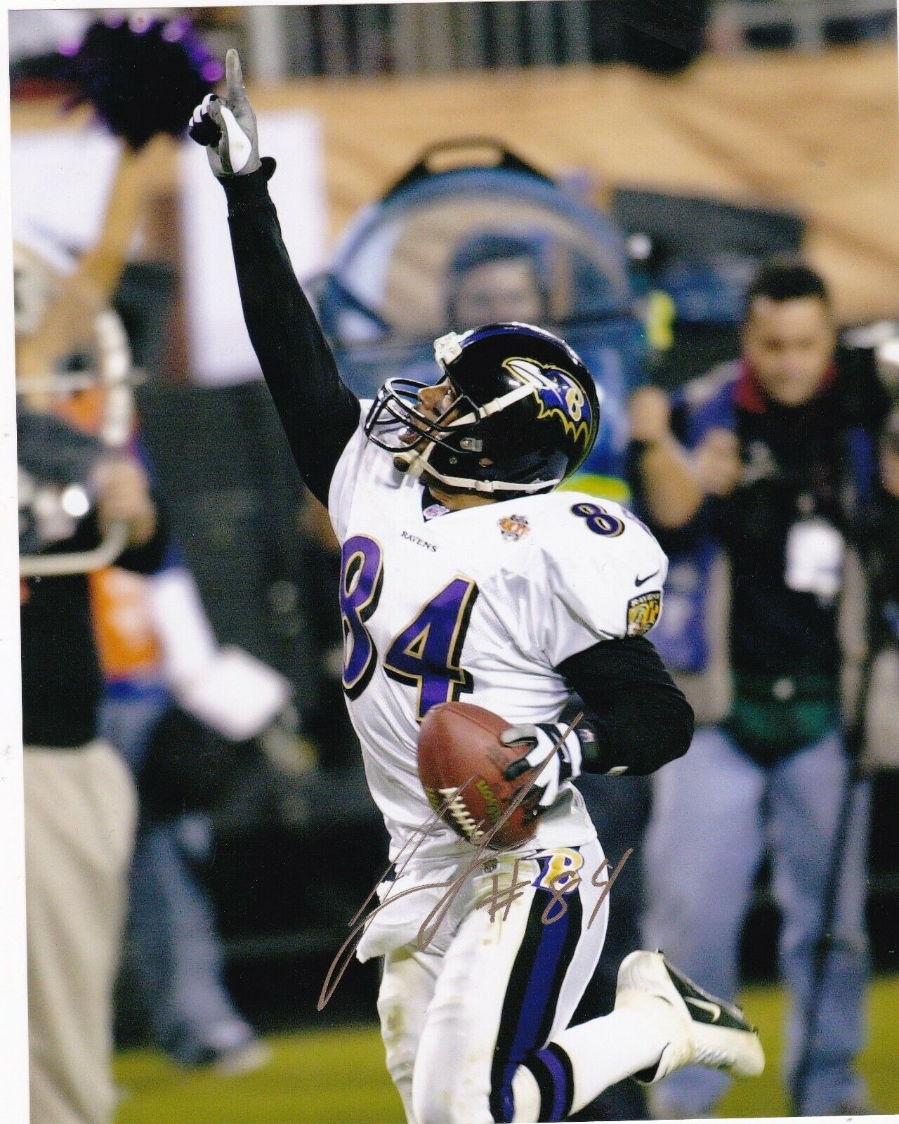 JERMAINE LEWIS BALTIMORE RAVENS ACTION SIGNED 8X10