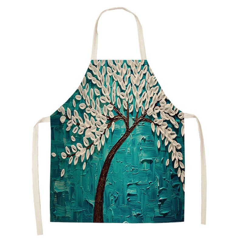 Linen Kitchen Apron - Flower Tree letclo 