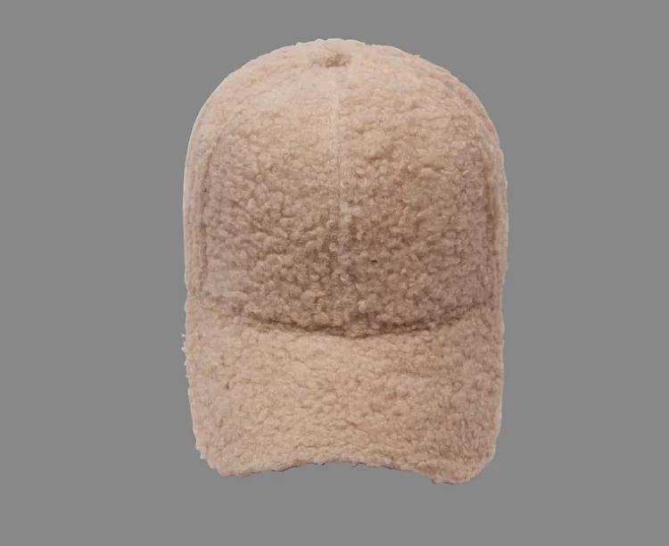 Casual Outdoor Warm Winter Cap Girl Women Adjustable Artificial Lamb Wool Baseball Cap Hip-Hop Hat Visor Man Sun Hat