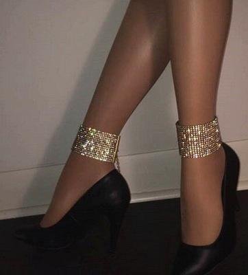Sexy nightclub flashing rhinestone anklet-zachics