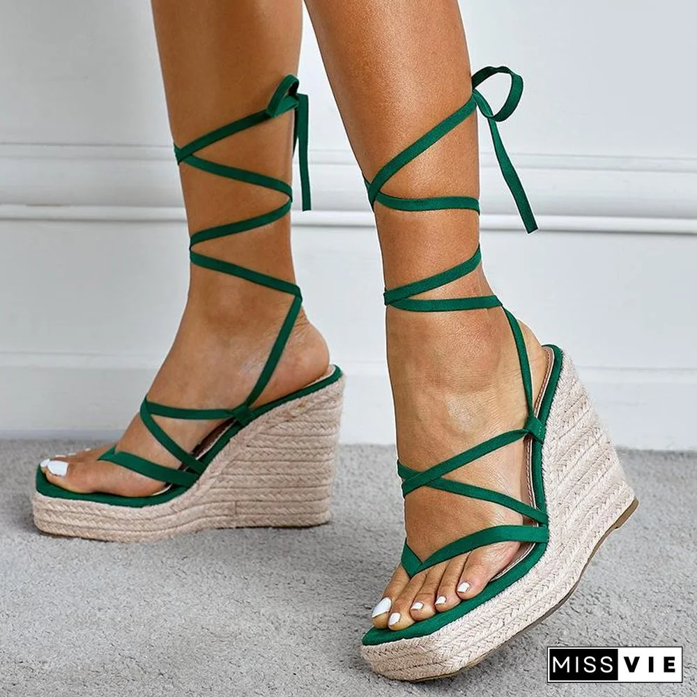 Summer Lace-Up Platform Shoes