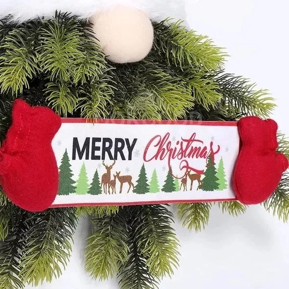 Merry Christmas - Lovely Plush Gnome With Artificial Pine Needle