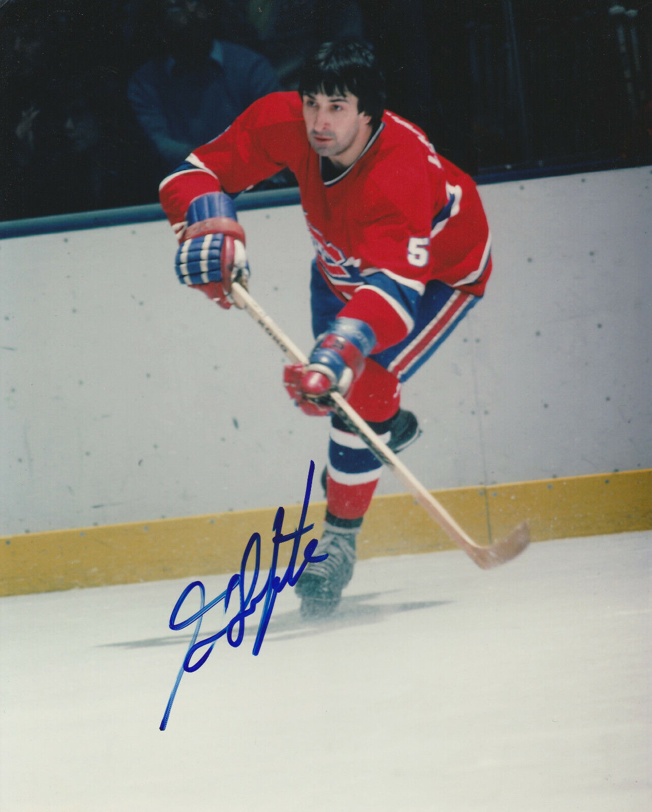 VINTAGE GUY LAPOINTE SIGNED MONTREAL CANADIENS 8x10 Photo Poster painting #3 HHOF Autograph