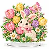 (Spring)DIY Pearl Diamond Painting Acrylic Stand, Double-Sided Printed Tabletop Decoration, Special Shaped Diamond Art Craft Kit for Home Decor
