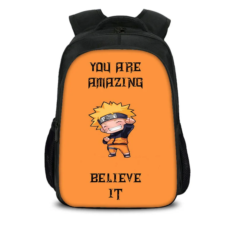 Buzzdaisy Anime Naruto Kakashi Uchiha Sasuke #4 Backpack School Sports Bag