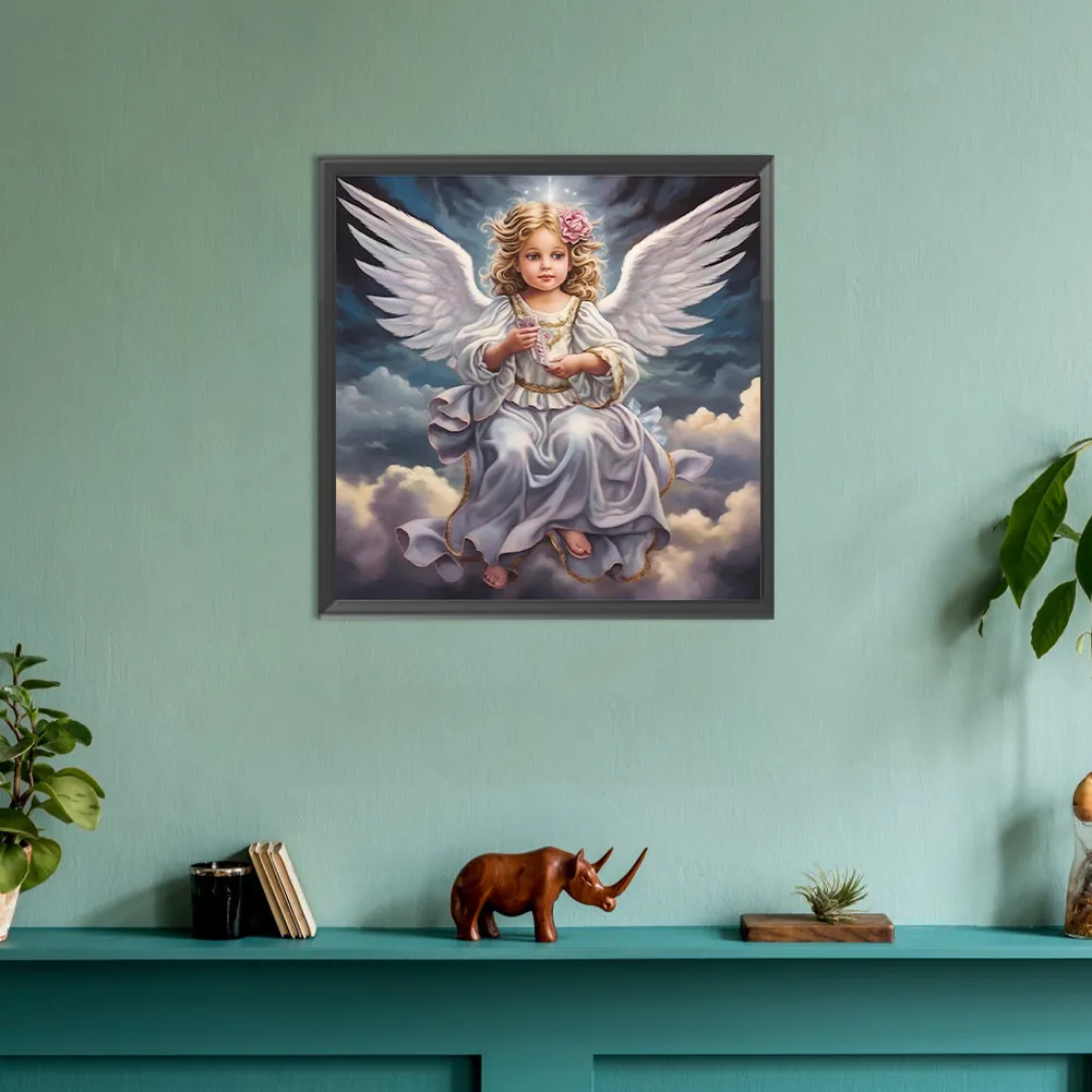 Diamond Painting - Full Round Drill - Angel Girl(Canvas|30*30cm)