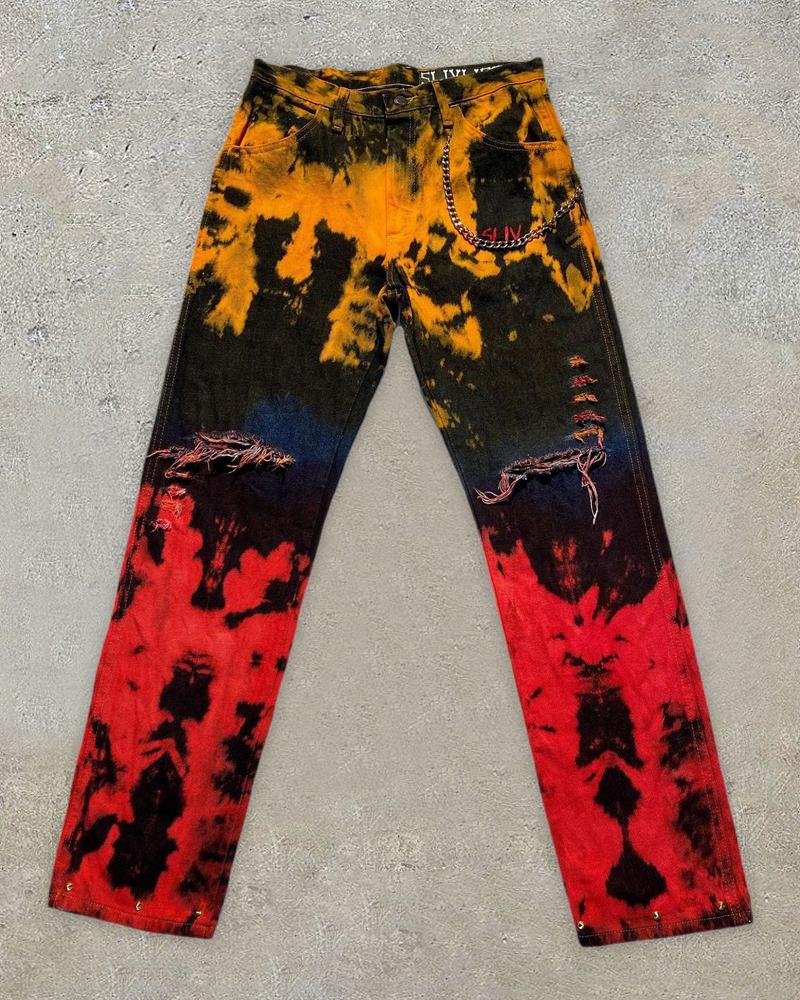 Men's abstract printed trousers-10