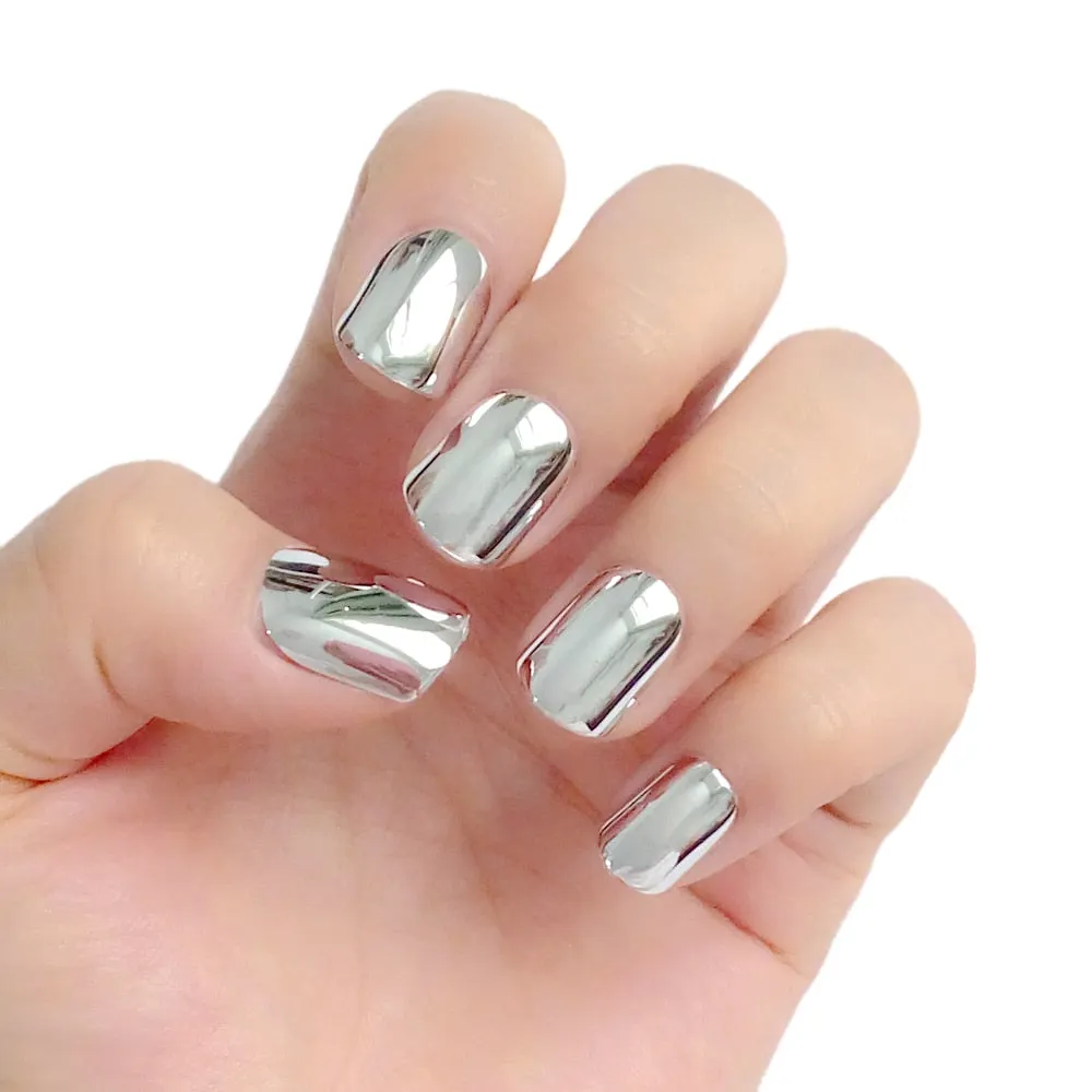 24Pcs Shiny Black Short Fake Nail For Design Macaron Press On Artificial False Nails DIY Full Cover Tips Manicure Tool-Nail Inspo