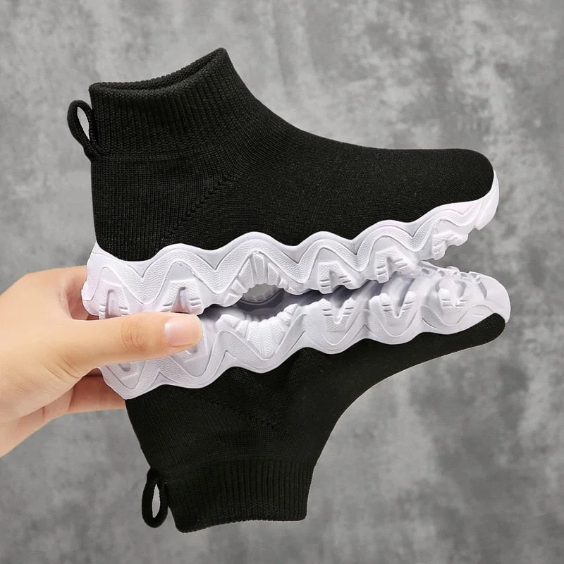 Christmas Gift Women's Chunky Sneakers Breathable Yellow Fashion Women Shoes 2021 New Female Platform Casual Woman Flats Loafers Socks Sneakers