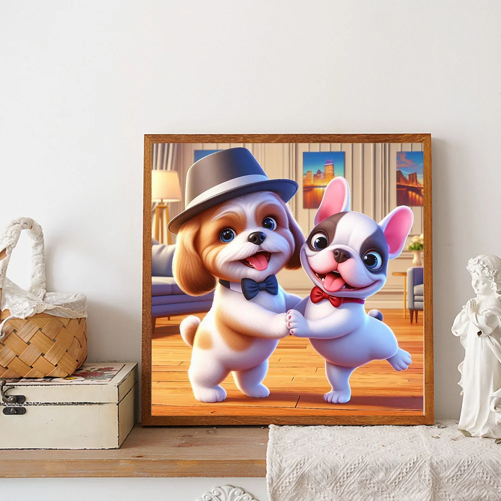 Full Round Diamond Painting 30*30cm - Puppy Buddy