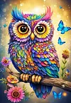 Luxury AB Velvet Diamond Painting Kit - Owl
