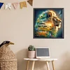 (US Only)Paint By Numbers Kit On Canvas DIY Oil Art Silhouette Lion Picture Decor40x40cm