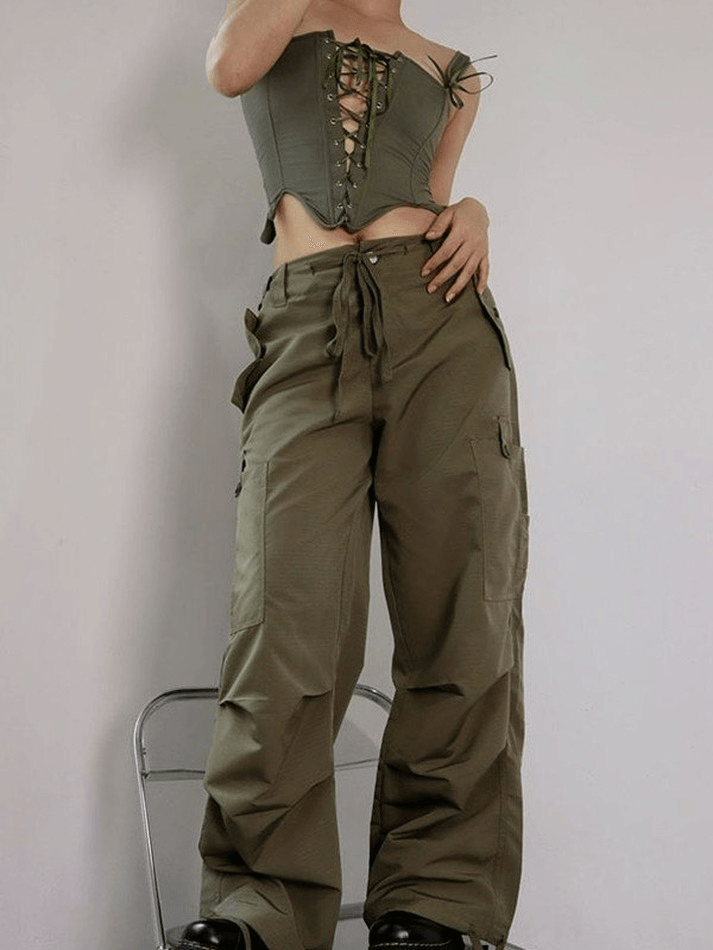 Ruched Vintage Baggy Cargo Pants