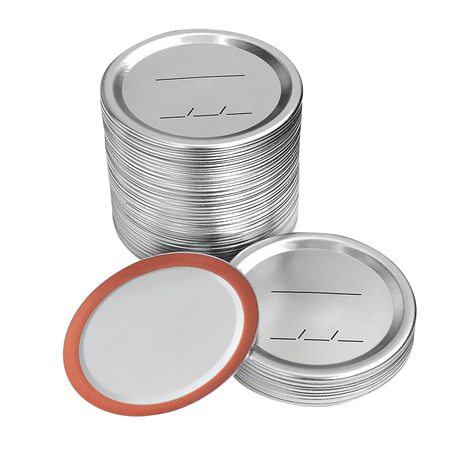 

Mason Jar Lids Food Grade Rust-proof Regular Mouth Storage Caps with Seals, 70mm without pattern, 501 Original