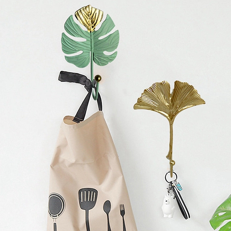 Minimalist Leaves Metal Iron Hooks Artificial Decorations