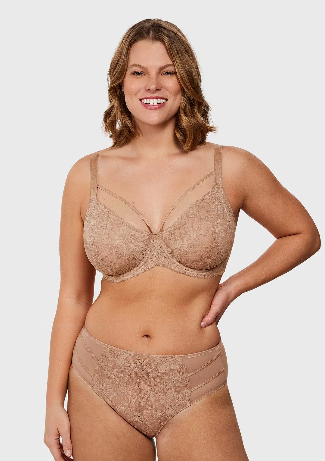 Pretty In Petals Black Unlined Strappy Lace Bra
